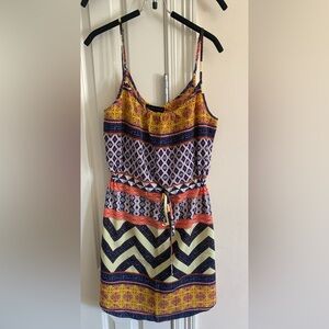 Multicolor Geometric Patterned Dress